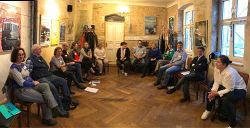 Treffen der Vertreter*innen der BBWA-Geschäftsstellen und der bezirklichen EU-Beauftragten Ende April 2019 in der Pankower Brotfabrik